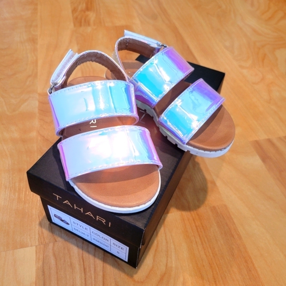 Tahari Iridescent Multicolor Sandals Baby Girl Size 5 - Picture 3 of 11